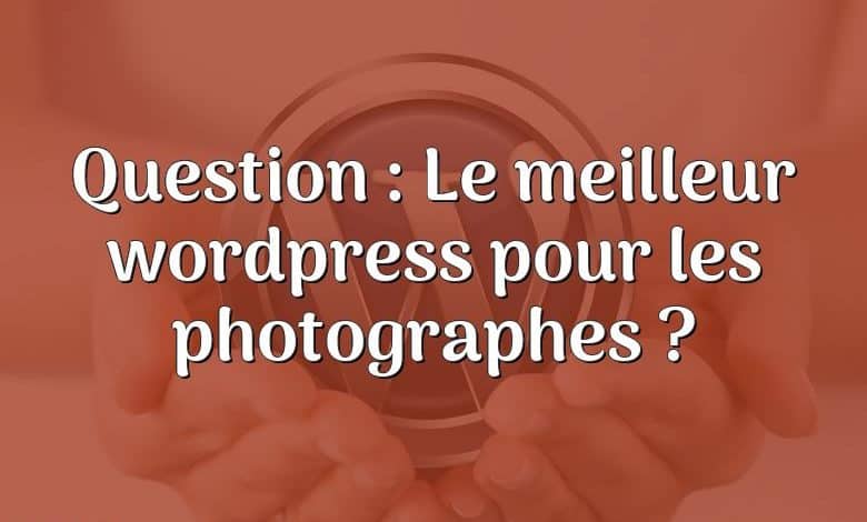 Question : Le meilleur wordpress pour les photographes ?